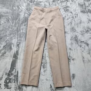 Vintage Alicia Pants Womens XS Tan High Rise Tapered Crop Trousers Preppy Office